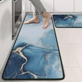 thumbnail image 2 of Kitchen Rugs Sets Of 2,Blue Gold Marble Pattern Anti Fatigue Kitchen Mat Rugs Non Slip Washable,Decorative Kitchen Floor Mats for Kitchen,Sink,Laundry,17"x47"+17"x47", 2 of 5