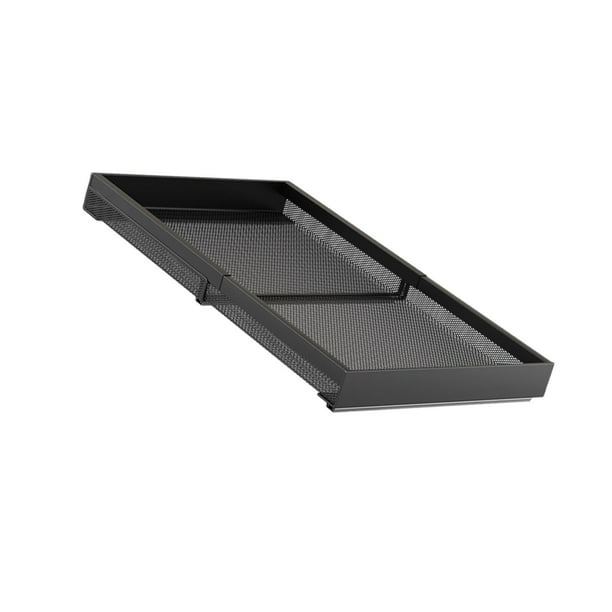 Organizador de cajones, estante de almacenamiento con cajón deslizante, estante de almacenamiento para despensa, grande L negro