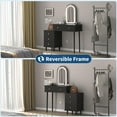 thumbnail image 3 of QinaQin Modern Black Dressing Table with a Mirror and Light, Featuring Two Drawers and An Adjustable Three-Drawer Chest, a Wooden Dressing Table for Bedroom, 3 of 7