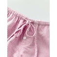thumbnail image 6 of Women'S Striped Print Drawstring Waist Shorts Wide Leg Summer Beach Mini Shorts Pink  M, 6 of 8