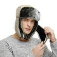 thumbnail image 4 of Zacro Trapper Hat for Men Women, Winter Hat Trooper Russian Warm Hat with Ear Flaps Windproof Mask, Beige, 4 of 8