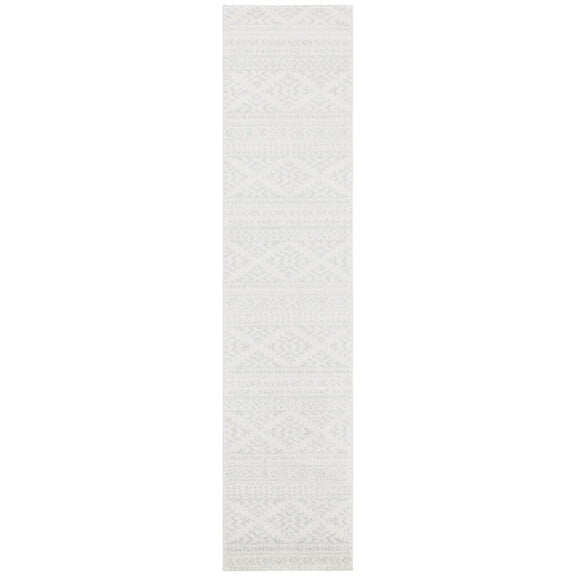 SAFAVIEH Tulum Lakisha Distressed Southwestern Runner, 2' x 9', Ivory/Light Grey