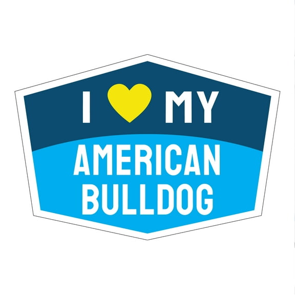 I Love My American Bulldog Hexagon Shaped Magnet