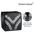 thumbnail image 6 of 2pc Sinatra Black Modern Bath Accessories Set Waste Basket & Tissue Box Modern Decorative Beautiful Designs Bathroom Decor Set for Home Luxury Bath Set Mosaic Glass, 6 of 7