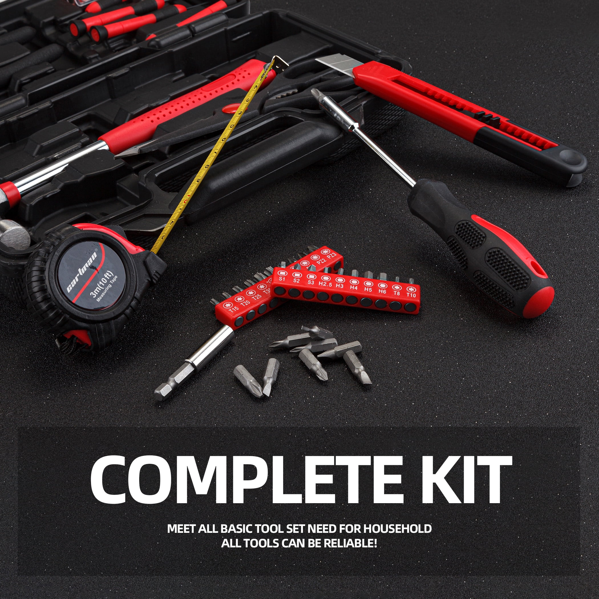 CARTMAN, 126 Piece Tool Set Heat Treated Chrome Finish Furniture Assembly Tool Set, 126 Piece