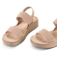 thumbnail image 5 of Pennysue Women's Platform Wedges Sandals Light Pink Elastic Ankle Strap Sandals 6M, 5 of 6