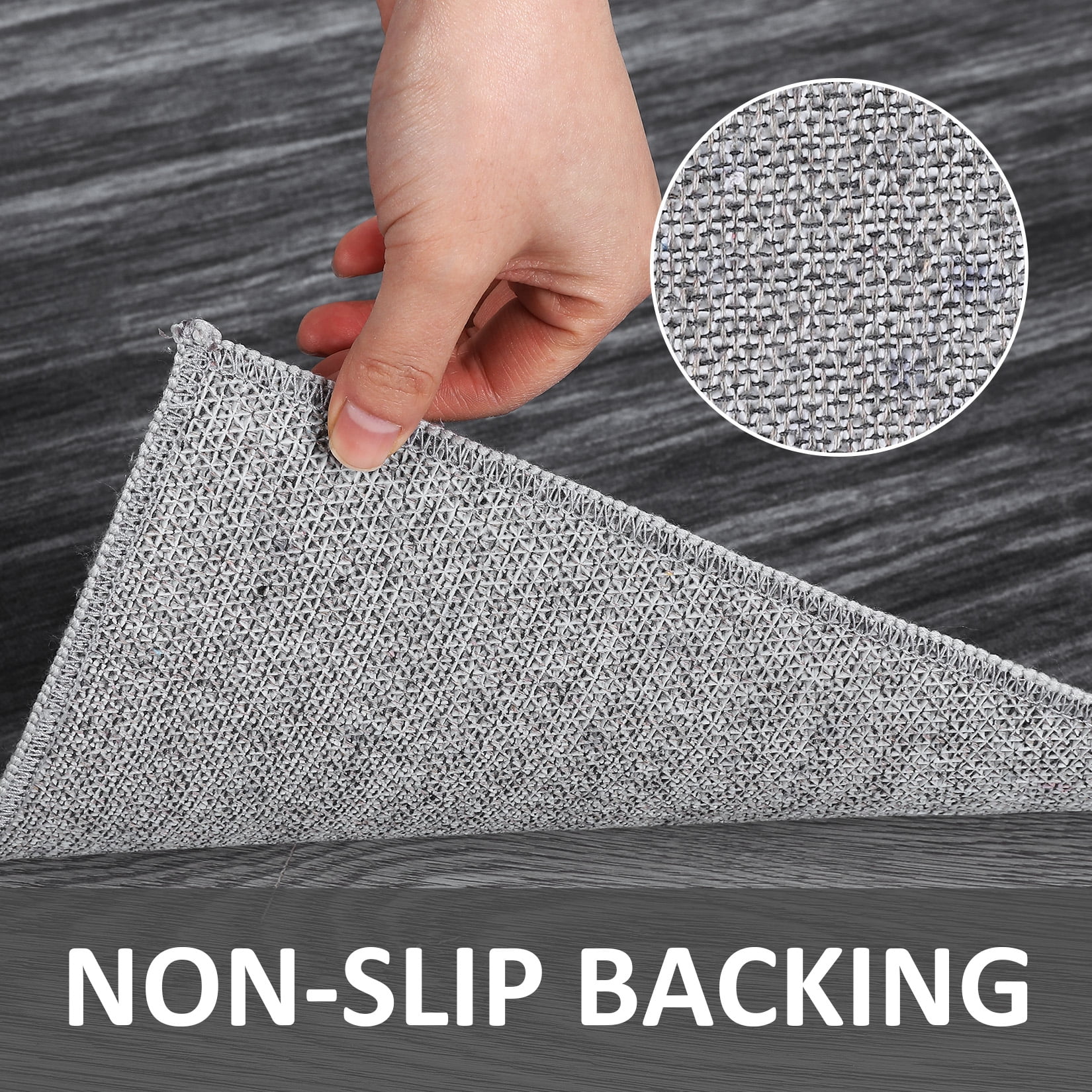 Hasoo 4' x 6' Gray Modern Abstract Area Rug for Living Room Non-Slip Washable Indoor Home Decor Carpet