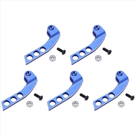 5X Transmisor de Metal de 4 Orificios para el Ajustador de la Correa del Cuello para el Control Remoto Futaba Radiolink X9D RC, Azul Vertical