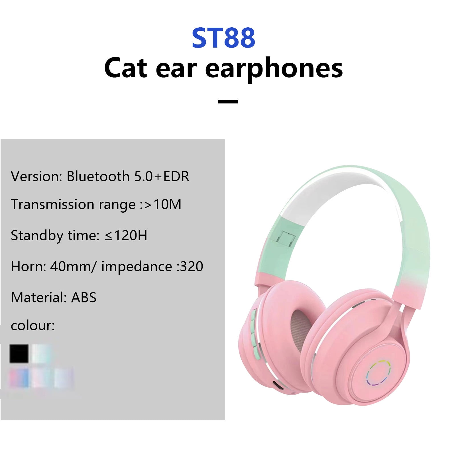 Wireless Over Ear Bluetooth Headphones with Microphone - Wireless Headset -Noise Reduction - Bluetooth, Wired,Built in Micro SD for Travel, Home, Work TV,PC,Gaming,Cellphone - Pink