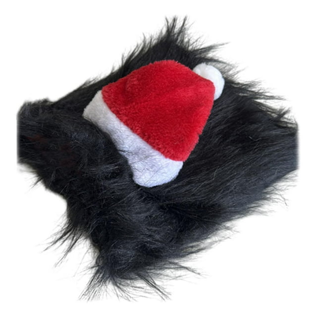 Gorro de Papá para gatos, cálido y creativo, ideal para disfrazar a tu mascota en estas fiestas. para gatos, cachorros y perros. Negro M