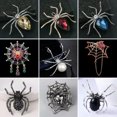 thumbnail image 3 of GKNET Big Spider Halloween Insect Animal Pearl Crystal Collar Brooch Pin Women Jewelry-Spider Brooch#4, 3 of 9