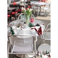 thumbnail image 4 of Outdoor Tablecloth with Umbrella Hole and Zipper, Grey Christmas Round Table Cloth 60 Inch Waterproof Tablecloth, Snowman Xmas Tree Winter Snowflake Picnic Table Cover for Patio Camping, 4 of 7