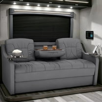 Qualitex De Leon Console DX RV Sofa Bed - 78" Wide - Charcoal Ultimate Leather