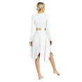 thumbnail image 2 of Alvivi Women‘s Lyrical Praise Dance Dress Color Block Long Sleeve Contemporary Worship Dancewear White XL, 2 of 7