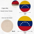 thumbnail image 3 of FREEAMG 2 Pcs Cotton Flag of Venezuela Woven Pot Holder Trivets Set,Round Coasters Placemat for Cooking Baking Hot Dish Pan Pot Bowl Teapot(7&9 Inches), 3 of 6