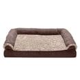 thumbnail image 4 of FurHaven Pet Products Two-Tone Faux Fur & Suede Cooling Gel Memory Foam Sofa-Style Pet Bed for Dogs & Cats - Espresso, Medium, 4 of 13