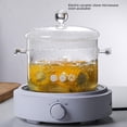 thumbnail image 3 of 1500ml Induction Cooker-Specific High Boron Silicate Glass Pot with Double-Ear Grip, Thickened Transparent Design for Home Cooking, Boiling & Simmering, Clear Cooking Progress Monitoring (36, 3 of 5