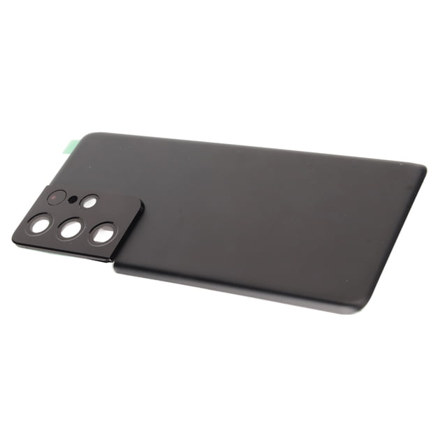 Replacement Back Cover Glass, Pre Cut Tape Pre Installed Cam Frame Professional Installation Tool Kit Phone Rear Glass Door for S21 Ultra 5G Black,Silver