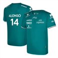 thumbnail image 3 of Camisetas del equipo de F1 Aston Martin 2023, camisetas del piloto de carreras español Fernando Alonso 14 y Stroll 18, camisetas para niños en 3D de gran oferta, 3 of 5