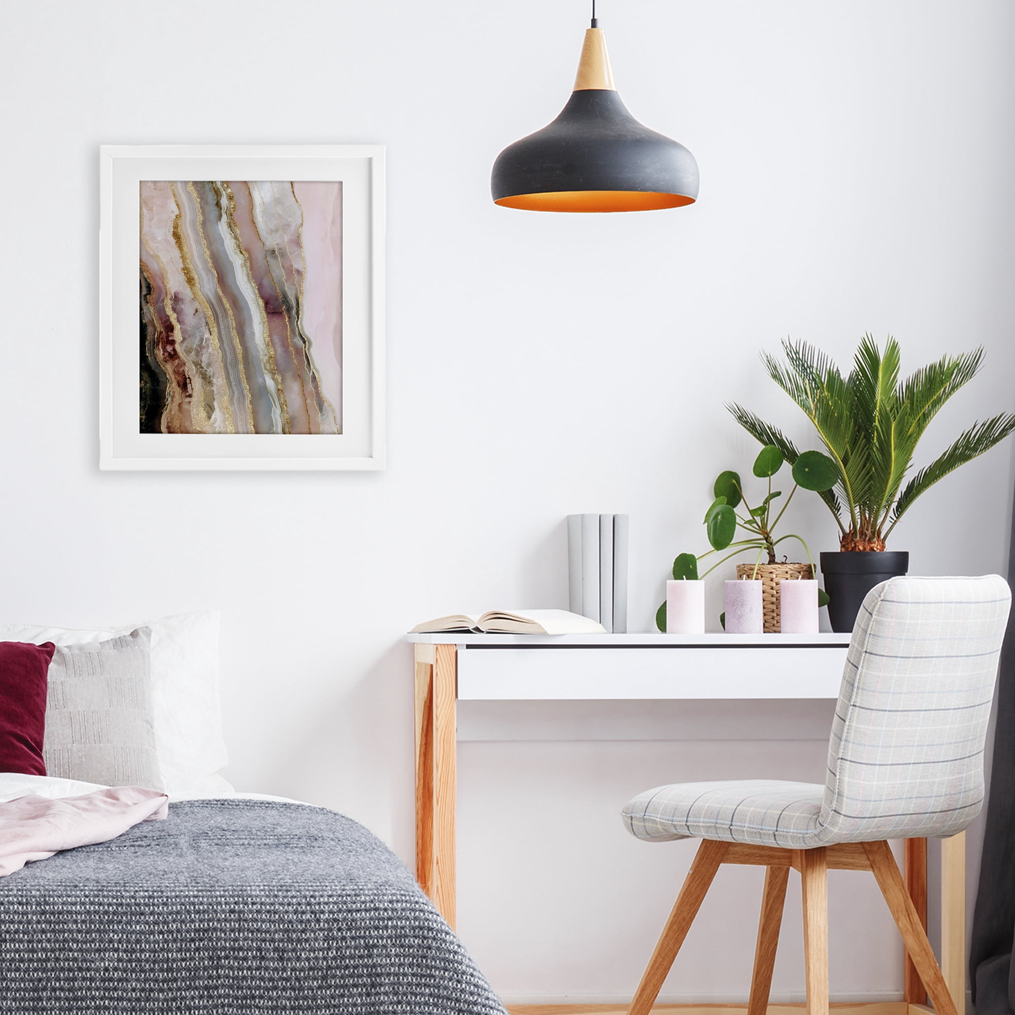 Stupell Industries Pastel Misty Gem Geode White Framed Print Under Glass, design by Svetlana Aleynikova