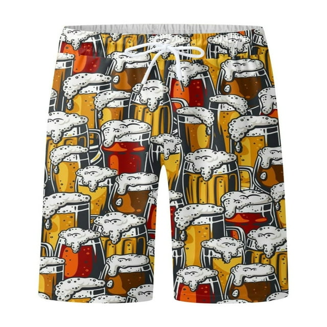 Men Loose Short Trousers Drawstring Casual Party Street Sports Pants Beach Pool Summer Trousers