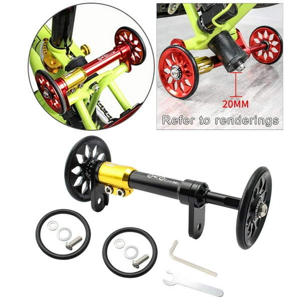 Juego de varillas de extensión de rueda fácil para bicicleta plegable, modificación de estacionamiento, transporte, Easywheel, piezas de repuesto, acc , Negro Macarena Varilla de extensión de rueda fácil