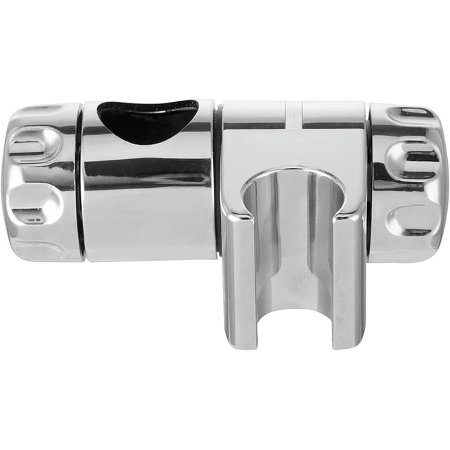 Soporte para cabezal de ducha cromado de 25 mm con cierres para barra de ducha de 25 mm