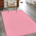 thumbnail image 3 of Pink Large Area Rugs for Bedroom Living Room, Soft Non Slip Carpet Bedside Rug, Pure Pink Rectangular Floor Cover Kitchen Accent Rug 4'x6' for Dining Room/Office, 3 of 9
