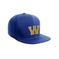 thumbnail image 1 of Classic Snapback Hat Custom A to Z Initial Raised Letter, Royal Cap White Gold Letter Initial W, 1 of 3