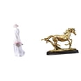 thumbnail image 1 of Estatua Decorativa de Chica Moderna Resina Ornamento Escritorio Caballo Miniatura Figura Coleccionable Diseño Realista Adecuada para Regalo Dormitorio Sala de Estar Entrada Oficina, 1 of 8