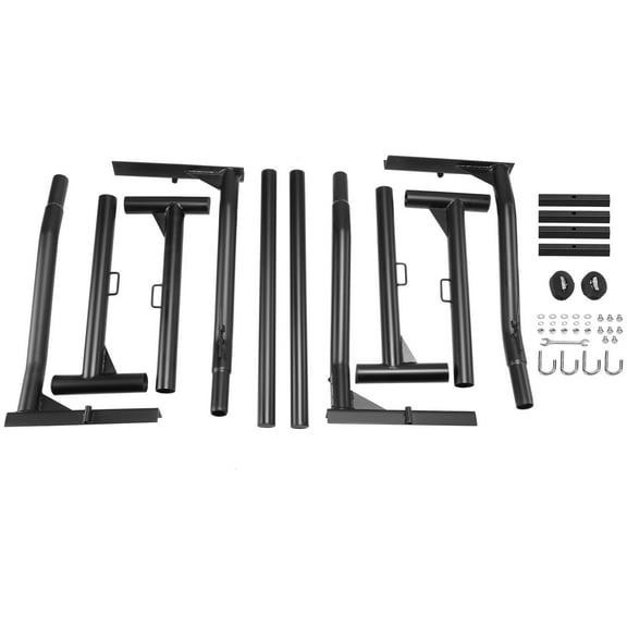 Heavy Duty Truck Rack 46-71in Adjustable, 800LB Steel Ladder Rack for Kayak, Surfboard, Lumber – Non-Drilling J-Bolts