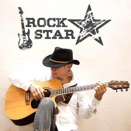 Music Wall Decals Guitar Rock Star Wall Stickers Vinyl Decor Sticker Bedroom Music Room Decor Nursery Home Art Mural Gift