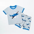 thumbnail image 2 of NOLDARES Toddler Boy Shorts Set - 2 Piece Short Sleeve Hawaiian Shirt & Matching Shorts, Little Boys Summer Outfits(Blue,6-7 Years), 2 of 9
