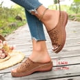 thumbnail image 5 of Women Wedge Sandals Platform Open Toe Strappy Wide Fit Shoes Womens Comfort Ladies Summer Non Slip Walking Shoes Casual Slippers Brown 6.5, 5 of 7