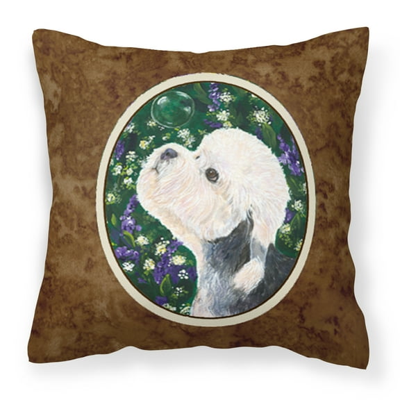 Carolines Treasures SS1055PW1414 Dandie Dinmont Terrier Fabric Decorative Pillow, 14Hx14W, multicolor