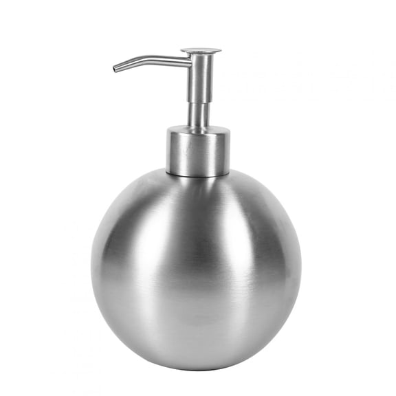 304 Stainless Steel Round Soap Dispenser with Pump Shampoo Shower Liquid Hand Soap Dispenser Bottle for Kitchen Bathroom 500ml
