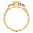 thumbnail image 4 of Clara Pucci 14K Yellow Gold Solid Gold Yellow Three-Stone Anniversary Ring for Women - 0.8 cttw Emerald Cut, 4 of 8
