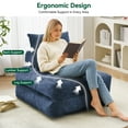 thumbnail image 5 of BEHOST 70" Modern Corduroy Futon Couch Bed, Space-Saving Convertible Sofa for Apartment, Navy Blue, 5 of 10