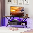thumbnail image 4 of Costway 3-Tier TV Stand with Power Outlets for 65" TVs, LED Lights & Remote Storage Shelves Brown, 4 of 10