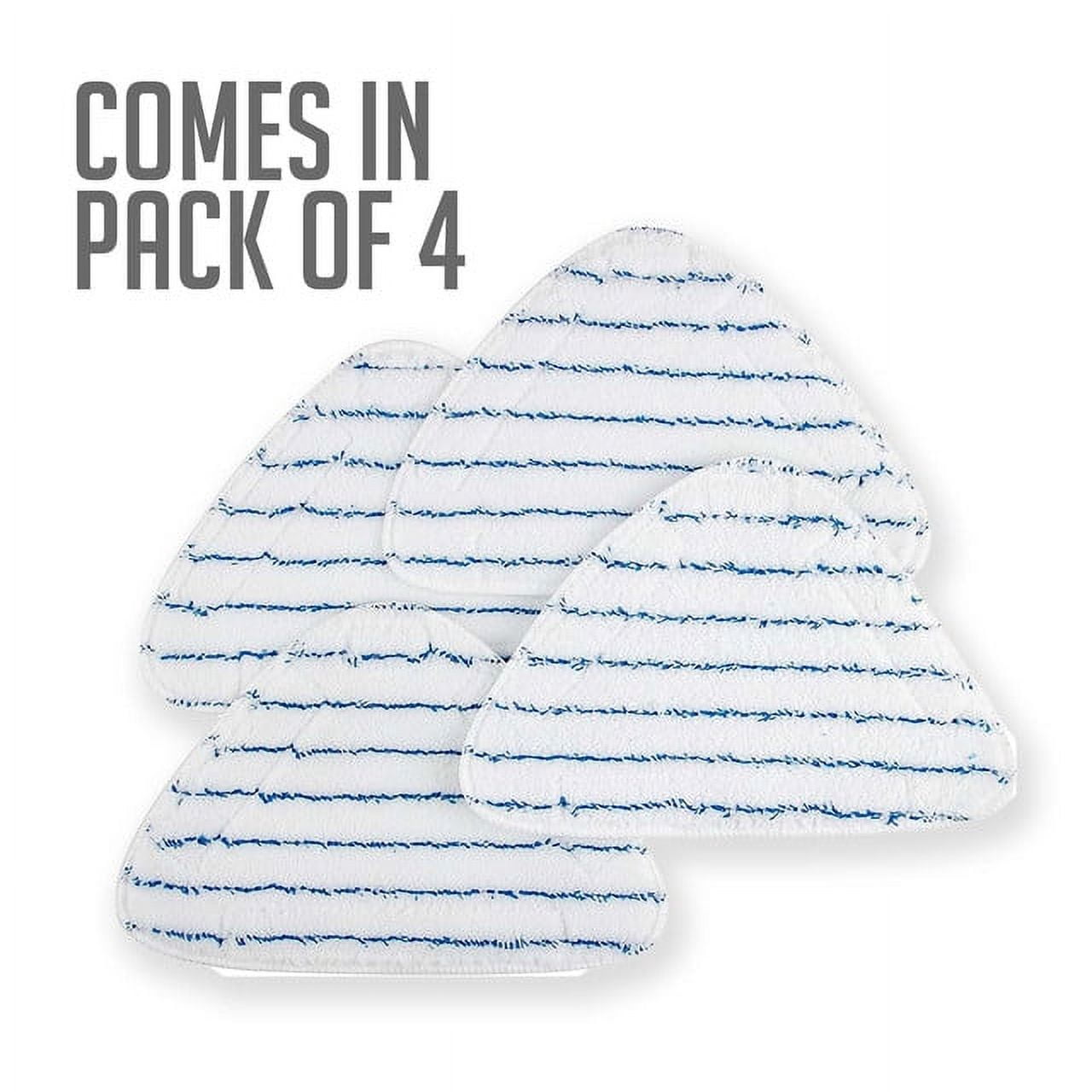 OVENTE Steam Mop Replacement Pads for ST405 Series (Pack of 4), Reusable and Washable Microfiber Cleaning Pads, White ACPST4054