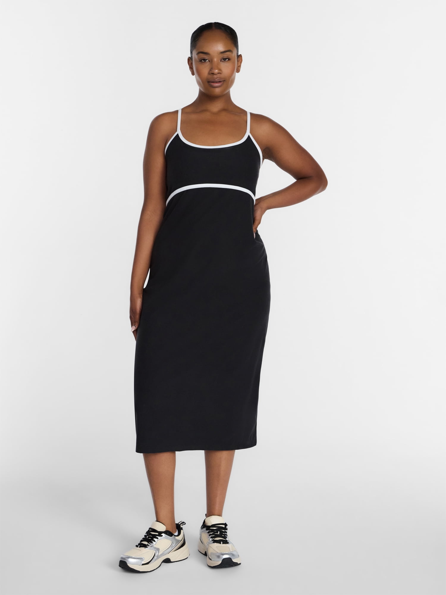 Athletic Works Women's ButterCore Compression Midi Dress, Sizes XS-XXXL