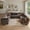 Gray(Plush Corduroy Fabric), variant on Ovios 8-Piece Modular Sectional Sofa, 127" U-Shaped Living Room Couch, Beige(Plush Corduroy)