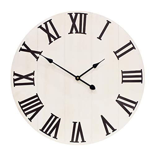 Growsun 30 inch Large Wall Clock Decor Solid Wood Metal ... on Large Wall Sconces 30 Inches And More id=68503