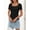 Black, variant on Womens Summer Top Lace Square Neck Y2K Shirts Black l