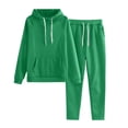 thumbnail image 2 of Womens Two Piece Outfits Sweatsuit Casual Long Sleeve Hoodies Top and Joggers Sweatpants Fall Tracksuit Lounge Matching Set Army Green L, 2 of 8