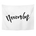 thumbnail image 1 of JSDART Abstract November Autumn Brush Lettering Fall Greteng Season Phrase Modern Pen Stock Calligraphic Wall Art Hanging Tapestry Home Decor for Living Room Bedroom Dorm 51x60 inch, 1 of 1