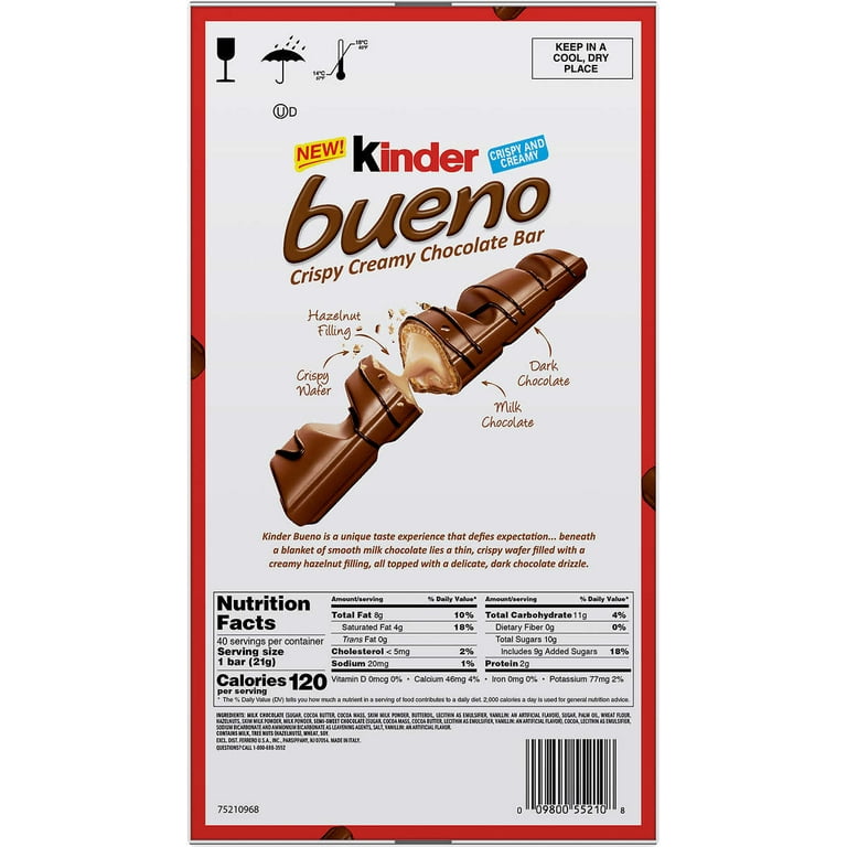 Kinder Bueno Crispy Creamy Chocolate Bars, 20 Ct., Assorted