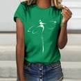 thumbnail image 2 of Fgnfyis Hauts pour Femmes T-Shirt Décontracté à Lettres Col Rond Manches Courtes Tunique T-Shirts pour Femmes Vert TTG, 2 of 4