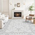 thumbnail image 3 of Boho Vintage Round Rug ft- Faux Wool Dreely Washable Area Rug Small Distressed Throw Rugs Floor Carpet for Door Mat Entryway Bedrooms Laundry (Round - ; Diameter Border ), 3 of 7