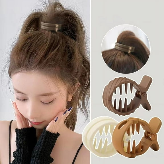 Racing Butterfly 1Pc High Ponytail Fixed Claw Clip Round Hairpin Female Back Head Shark Hairpin